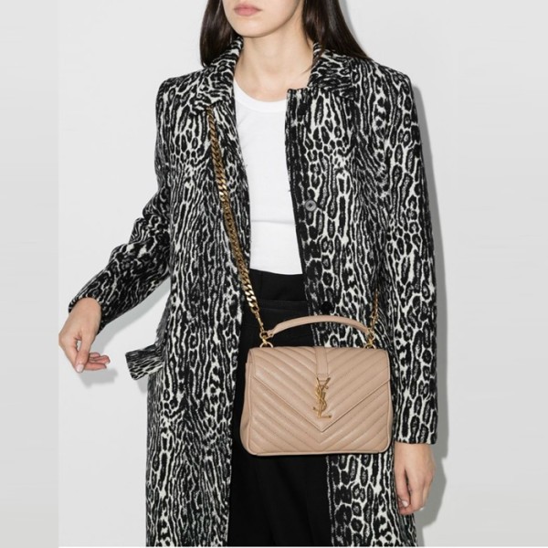 ✨입생로랑 여성 베이지 퀄티드 백 - Saint Laurent Womens Beige College - ysb128x