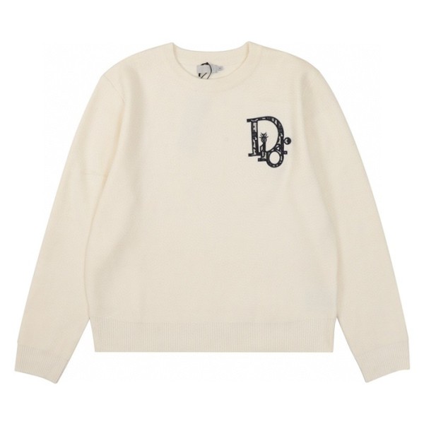 ✨디올 남성 아이보리 크루넥 니트 - Dior Mens Ivory Knitwear - dic39x