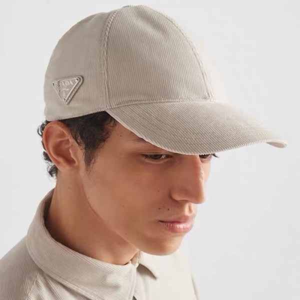 ✨프라다 남/녀 아이보리 볼캡 - Prada Unisex Ivory Ballcap - acc1504x