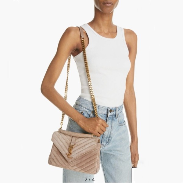 ✨입생로랑 여성 베이지 퀄티드 백 - Saint Laurent Womens Beige College - ysb138x