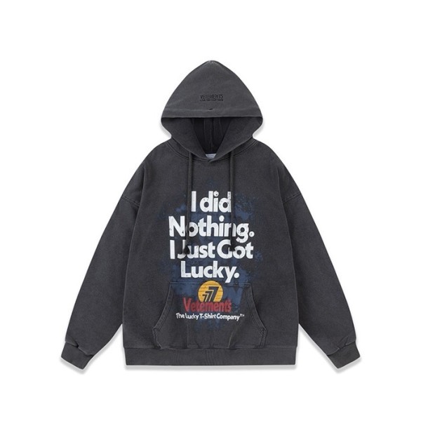 ✨베트멍 남성 다크 그레이 후드티 - Vetements Mens Dark-gray Hoodie - vec57x