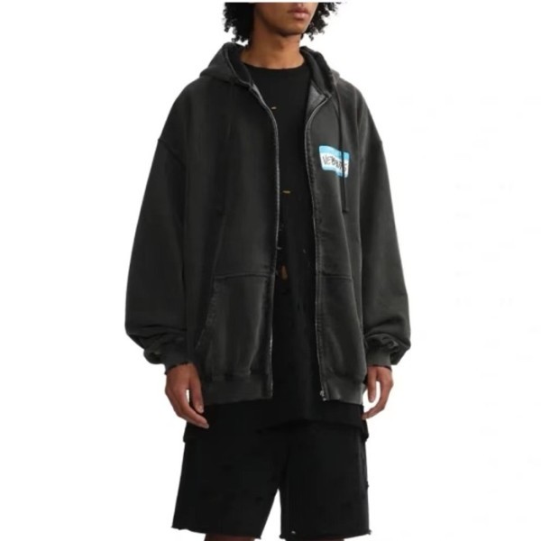 ✨베트멍 남성 다크 그레이 집업 후드티 - Vetements Mens Dark-gray Hoodie - vec61x