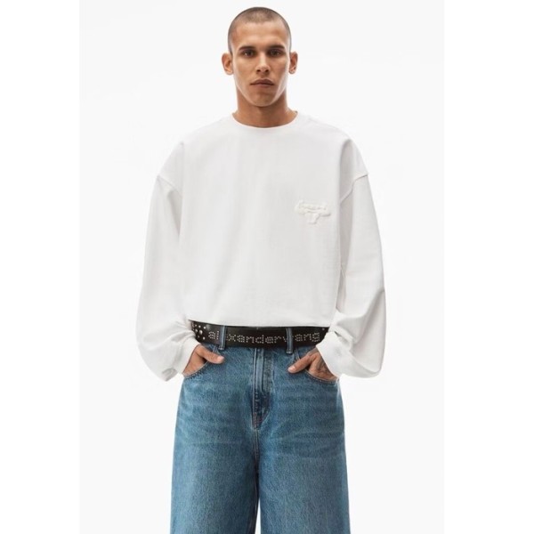 ✨알렉산더왕 남/녀 화이트 긴팔티 - Alexander wang Unisex White Tshirts - alc80x