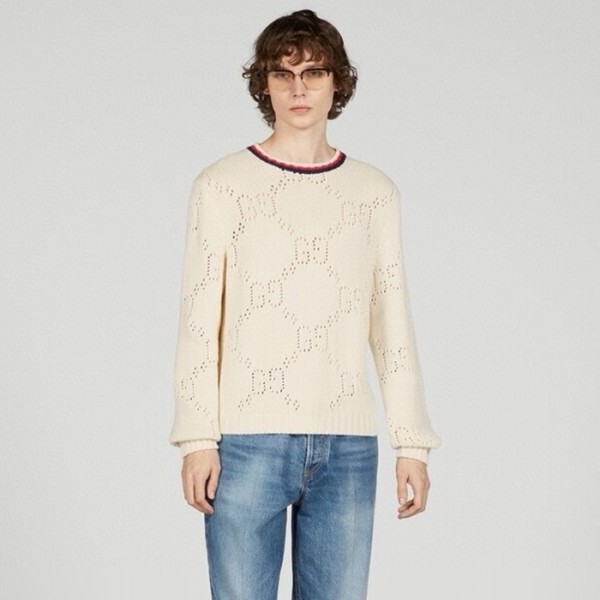 ✨구찌 남성 아이보리 크루넥 니트 - Gucci Mens Ivory Knits - guc93x