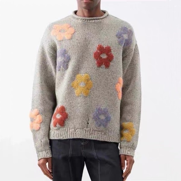 ✨아크네 남/녀 크루넥 그레이 니트 - Acne Unisex Gray Knits - anc103x