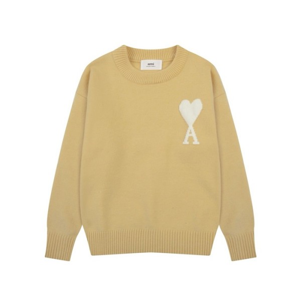 ✨아미 남/녀 카멜 크루넥 니트 - Ami Unisex Camel Knits - amc105x