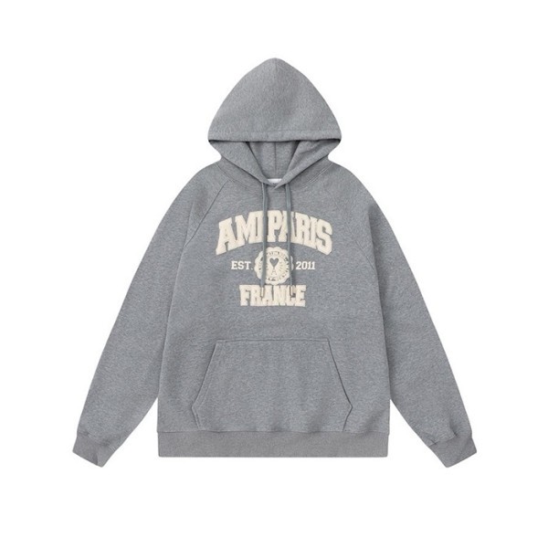 ✨아미 남성 캐쥬얼 그레이 후드티 - Ami Mens Gray Hoodie - amc141x