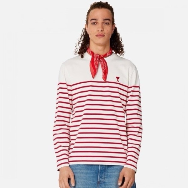 ✨아미 남성 레드 긴팔티 - Ami Mens Red Tshirts - amc143x