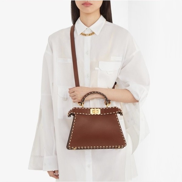 ✨펜디 여성 버건디 피카부백 - Fendi Womens Burgundy Peekaboo - feb188x