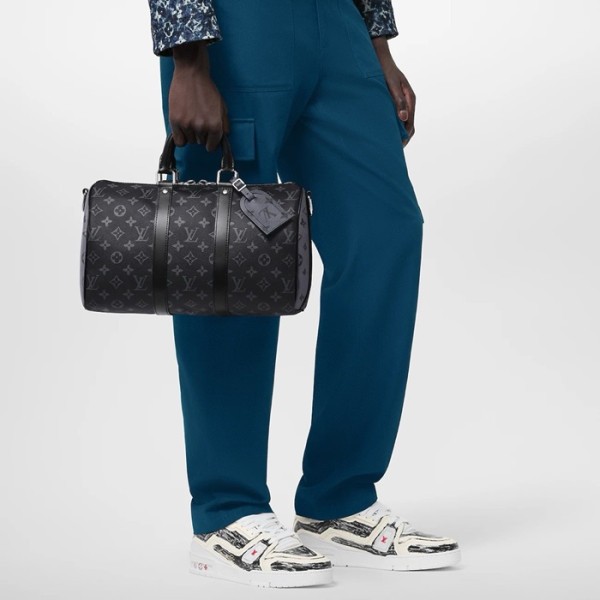 ✨루이비통 남성 키폴 반둘리에 - Louis vuitton Mens Black Keepall - lvb314x