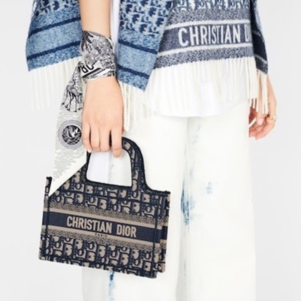✨디올 여성 네이비 미니 북토트 - Dior Womens Mini Book Tote - dib538x