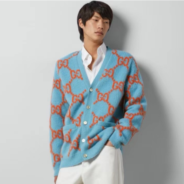 ✨구찌 남성 블루 브이넥 가디건 - Gucci Mens Blue Cardigan - guc95x