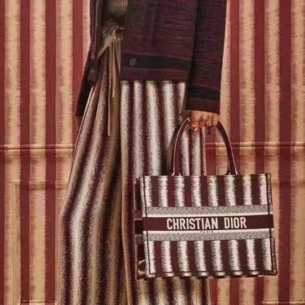 ✨디올 여성 버건디 북토트 - Dior Womens Burgundy Book Tote - dib709x