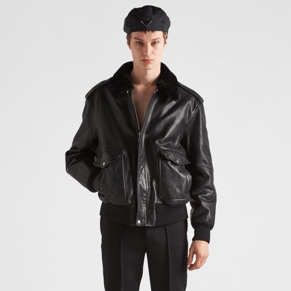 ✨프라다 남성 블랙 가죽 자켓 - Prada Mens Black Jackets - prc146x