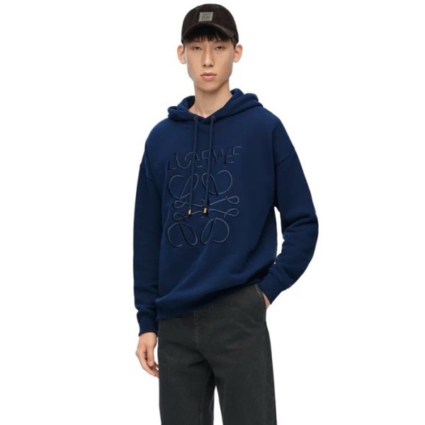 ✨로에베 남성 네이비 후드티 - Loewe Mens Navy Hoodie - loc176x