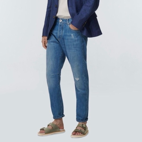 ✨브루넬로쿠치넬리 남성 카키 슬리퍼 - Brunello Cucinelli Womens Khaki Slippers - brs31x