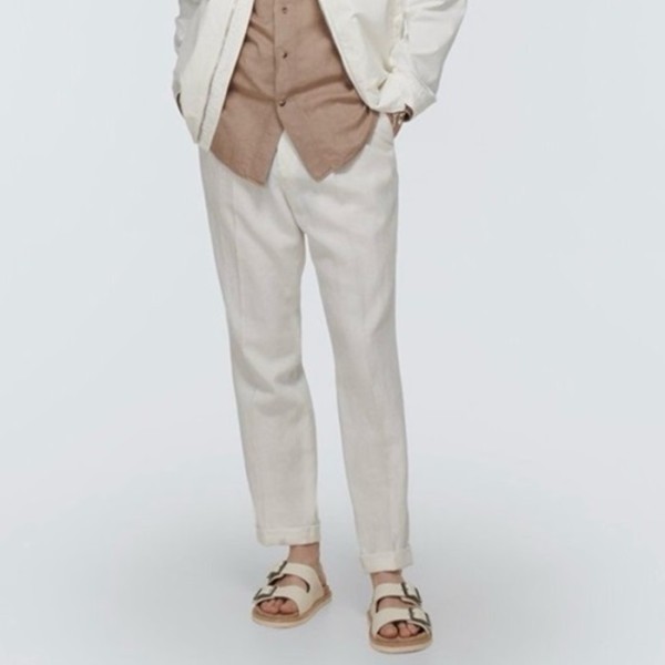 ✨브루넬로쿠치넬리 남성 화이트 슬리퍼 - Brunello Cucinelli Womens White Slippers - brs32x