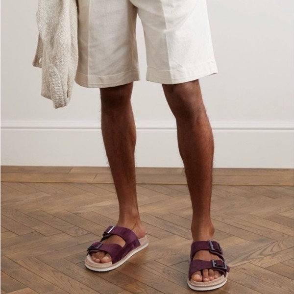 ✨브루넬로쿠치넬리 남성 버건디 슬리퍼 - Brunello Cucinelli Womens Burgundy Slippers - brs56x