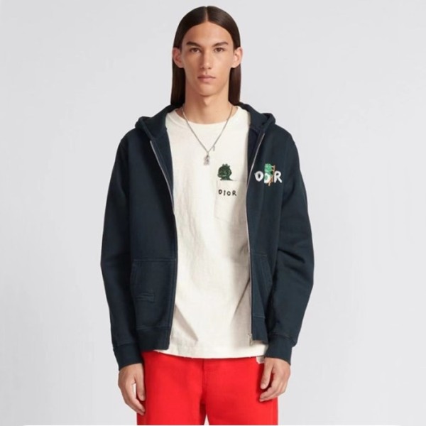 ✨디올 남성 블랙 후드 집업 - Dior Mens Black Hoodie - dic241x