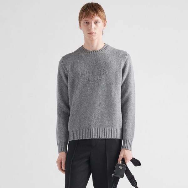 ✨프라다 남성 크루넥 그레이 니트 - Prada Mens Gray Knits - prc303x