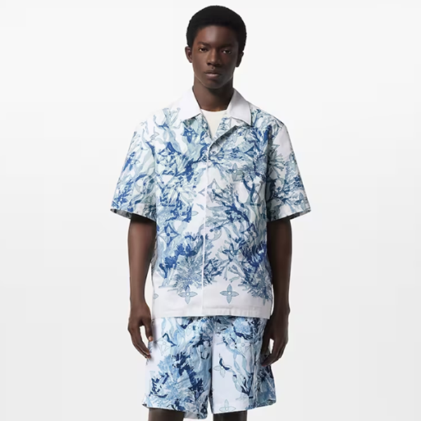 ✨루이비통 남성 블루 반팔 셔츠 - Louis vuitton Mens Blue Shirts - lvc313x