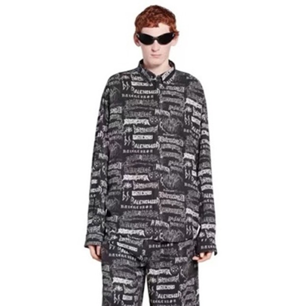 ✨발렌시아가 트렌디 남성 블랙 셔츠 - Balenciaga Mens Black Shirts - bac204x