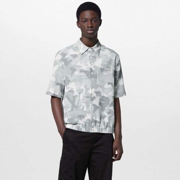 ✨루이비통 남성 그레이 반팔 셔츠 - Louis vuitton Mens Black Shirts - lvc338x