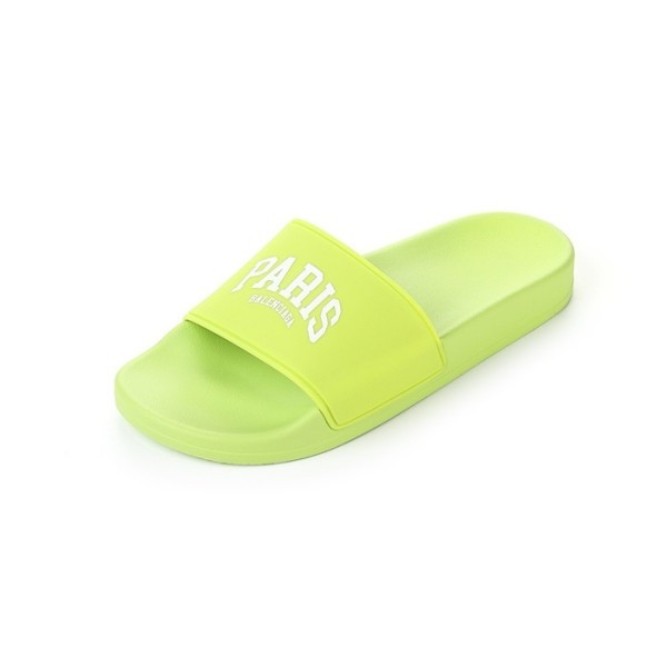 ✨발렌시아가 남/녀 네온 그린 슬리퍼 - Balenciaga Unisex Green Slippers - bas221x