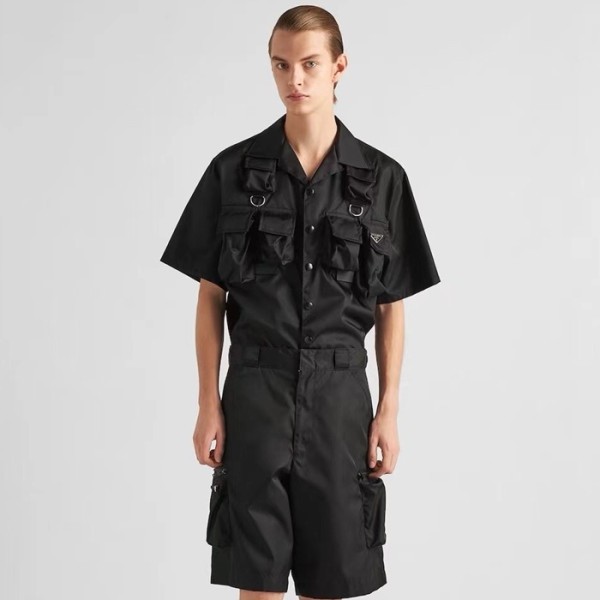 ✨프라다 남성 블랙 반팔 셔츠 - Prada Mens Black Shirts - prc392x