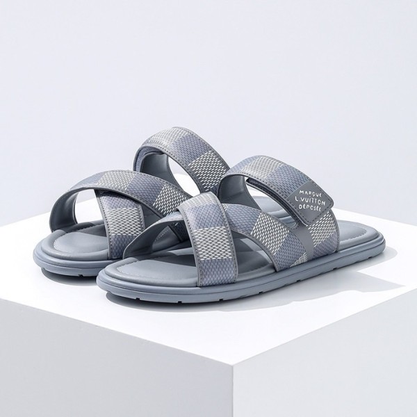 ✨루이비통 남성 그레이 슬리퍼 - Louis vuitton Mens Gray Slippers - lvs593x