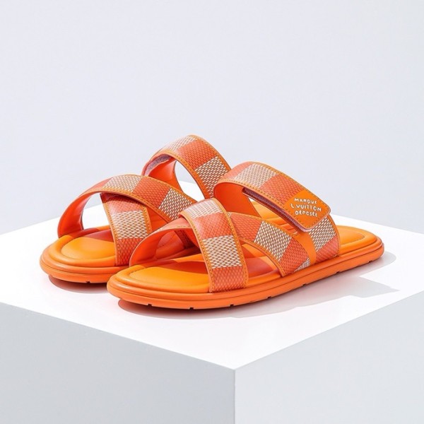 ✨루이비통 남성 오렌지 슬리퍼 - Louis vuitton Mens Orange Slippers - lvs595x