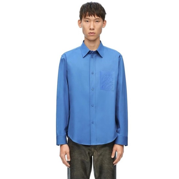 ✨로에베 남성 블루 셔츠 - Loewe Mens Blue Shirts - loc337x