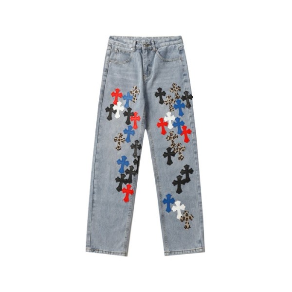 ✨크롬하츠 남성 블루 청바지 - Chrom Hearts Mens Blue Jeans - chc797x