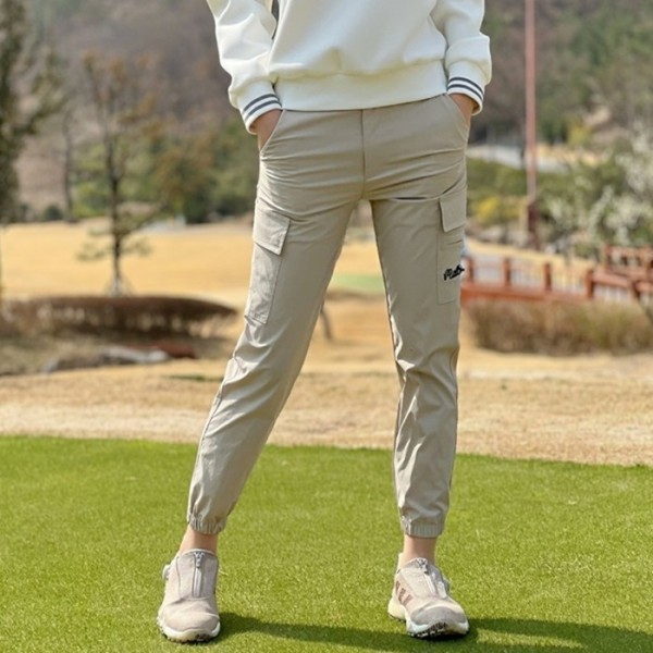 ✨[MALBON] 말본 여성 치노 조거 하이 웨이스트 팬츠 - gol145x