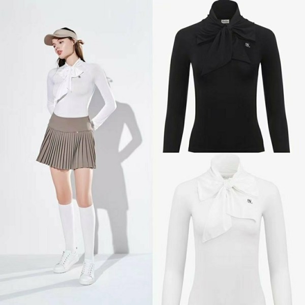 ✨[FairLiar] 페어라이어 여성 리본 포인트 롱슬리브 티셔츠 - gol164x