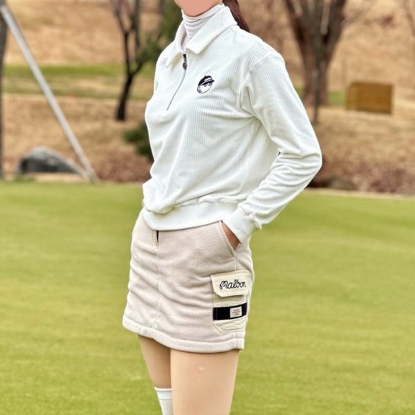 ✨[MALBON] 말본 여성 버킷 코르듀이 집업 티셔츠 - gol346x