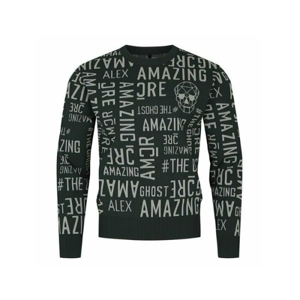 ✨[AMAZINGCRE] 어메이징크리 남성 에어로핏 워딩 라운드넥 스웨터 - gol420x