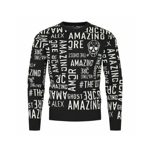 ✨[AMAZINGCRE] 어메이징크리 남성 에어로핏 워딩 라운드넥 스웨터 - gol421x