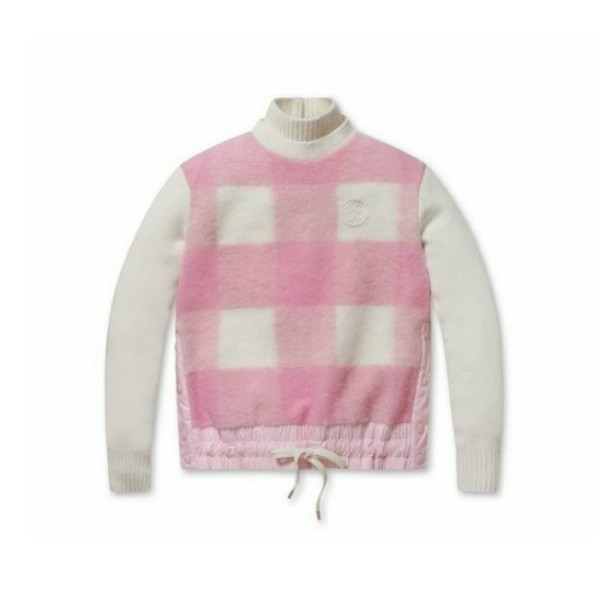 ✨[G/FORE] 지포어 여성 퍼지 체크 크루넥 니트 - gol422x
