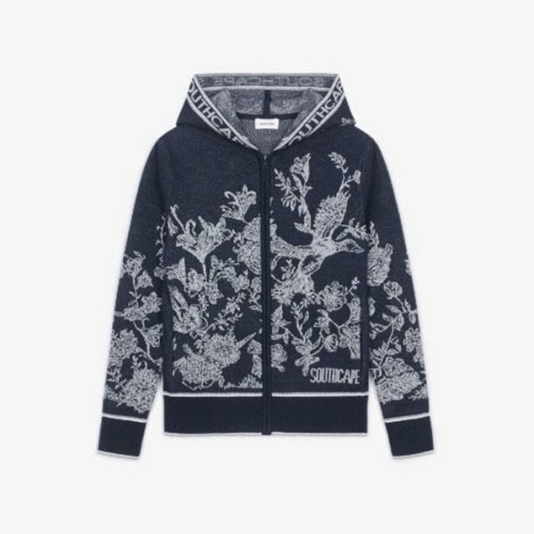 ✨[SOUTHCAPE] 사우스케이프 여성 플로럴 후드 집업 가디건 - gol442x