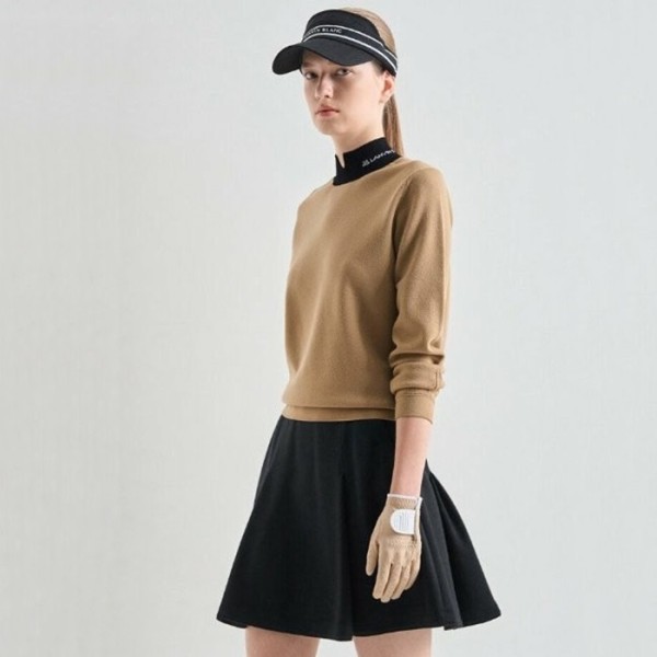 ✨[LANVIN BLANC] 랑방블랑 여성 울 로고 인타르시아 슬릿 니트 - gol477x