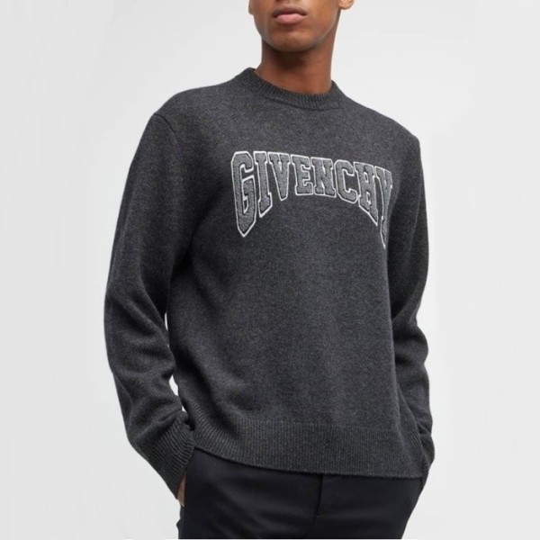 ✨지방시 남/녀 차콜 컬리지 스웨터 - Givenchy Unisex Gray Knits - gic917x