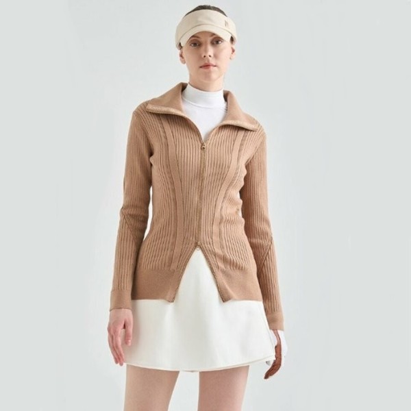 ✨[LANVIN BLANC] 랑방블랑 여성 울 블렌드 니트 집업 점퍼 - gol551x