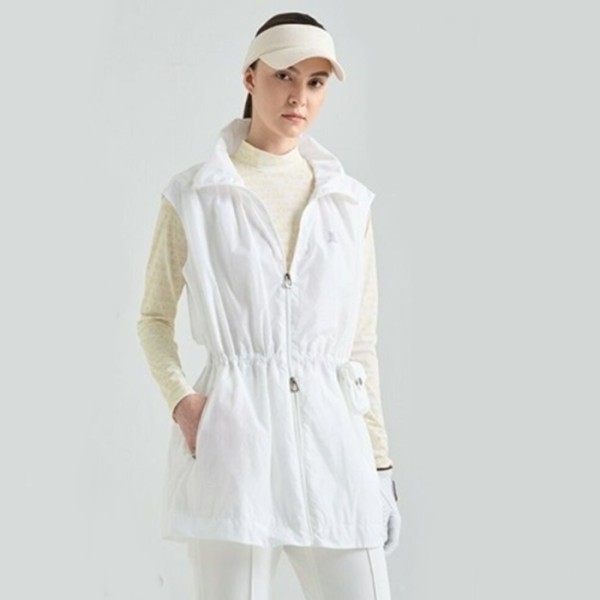 ✨[LANVIN BLANC] 랑방블랑 여성 백 패널 드러우스트링 베스트 - gol577x