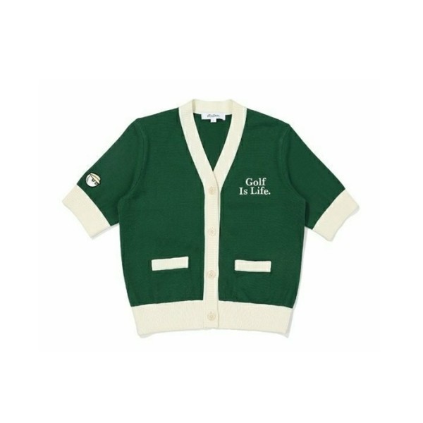✨[MALBON] 말본 여성 버킷 Golf is Life 가디건 - gol678x