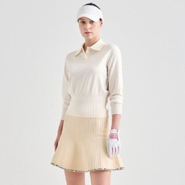 ✨[LANVIN BLANC] 랑방블랑 여성 울 블렌드 컬러 라인 니트 탑 - gol726x