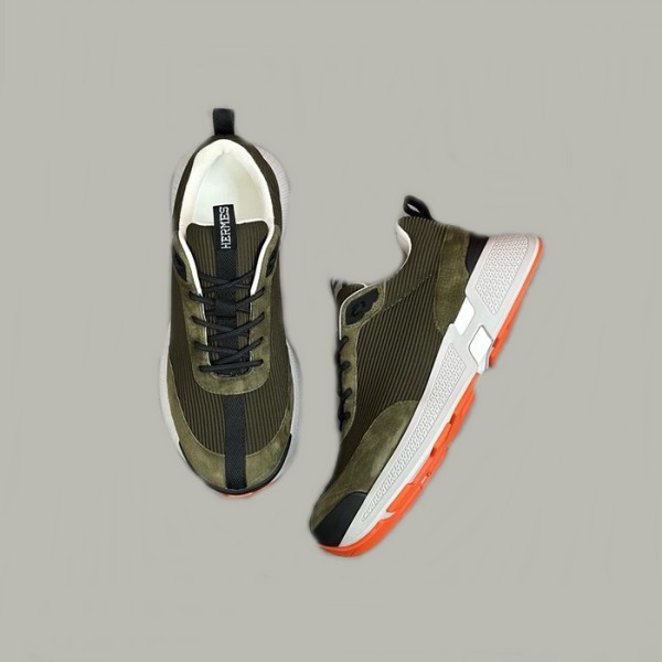 ✨에르메스 남성 엔볼 카키 스니커즈 - Hermes Mens Khaki Sneakers - hes684x