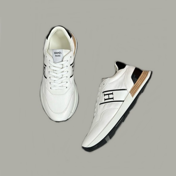 ✨에르메스 남성 엔볼 화이트 스니커즈 - Hermes Mens White Sneakers - hes716x