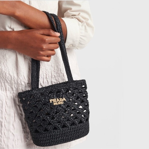 ✨프라다 여성 라피아 크로셰 숄더백 1BG494 - Prada Womens Black Shoulder Bag - prb2031x