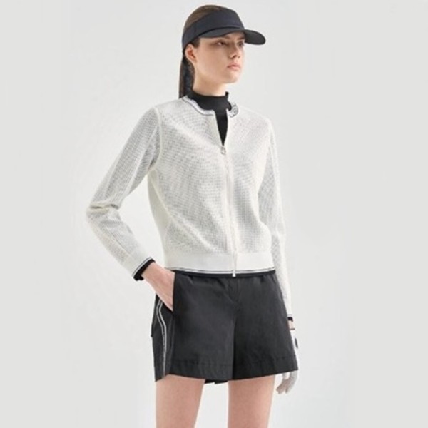 ✨[LANVIN BLANC] 랑방블랑 여성 울 블랜드 크로셰 니트 집업 점퍼 - gol868x